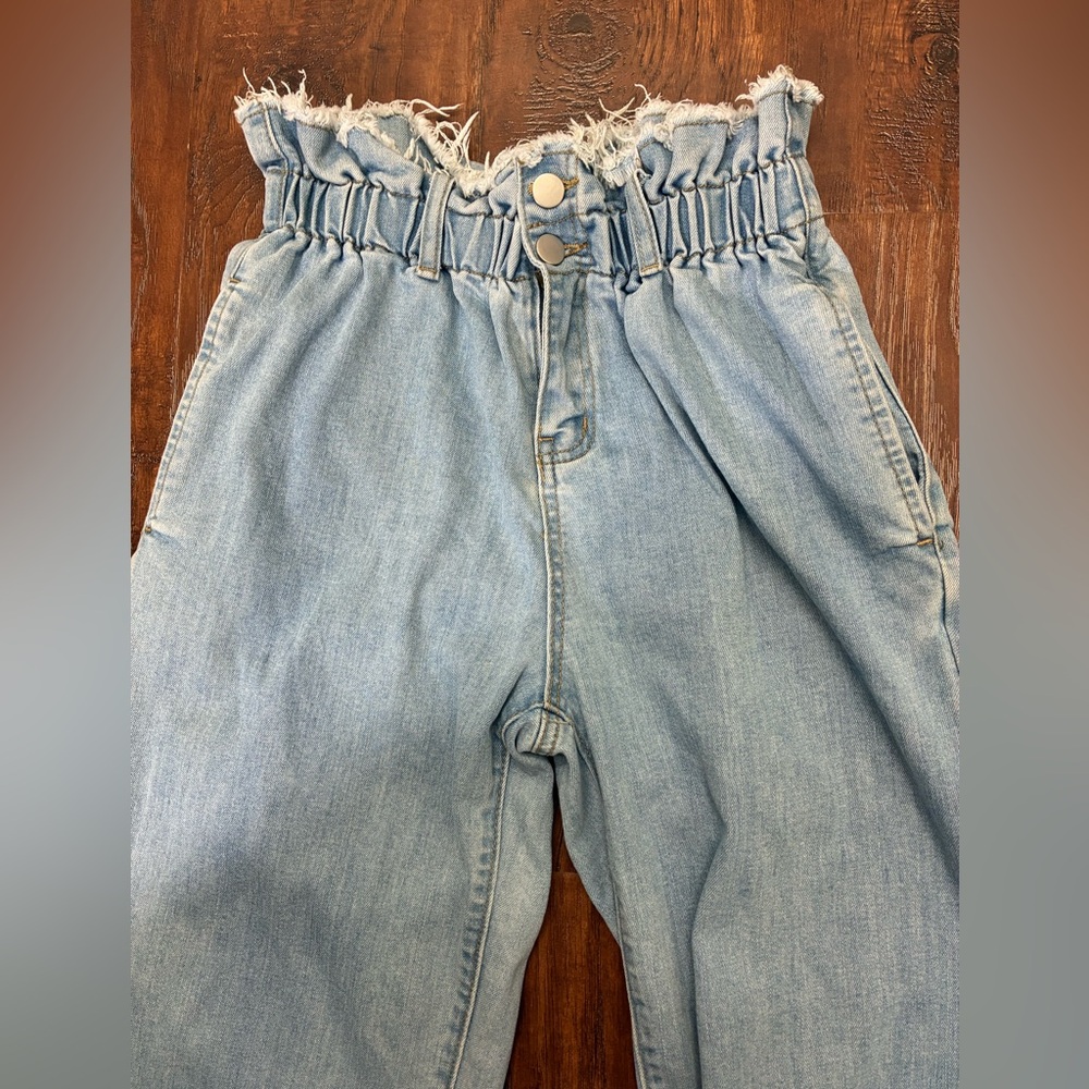 Nasty Gal Light Blue Denim with Frayed Details #SW7